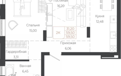 Продается 2 комн.