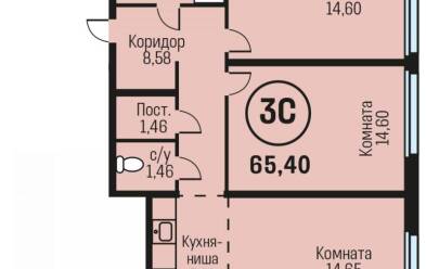 Продается 3 комн.