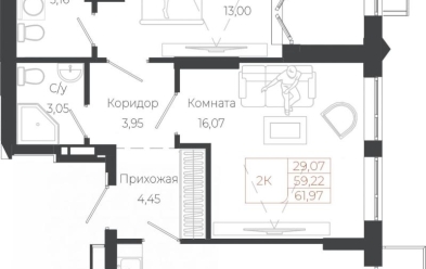 Продается 2 комн.