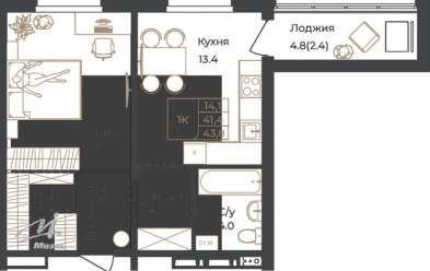 Продается 1 комн.