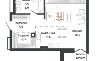 Продается 1 комн.