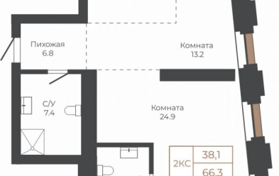 Продается 2 комн.
