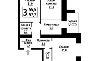 Продается 3 комн.