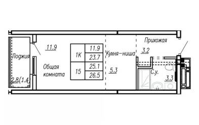 Продается 1 комн.