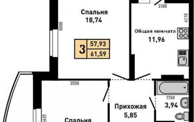Продается 3 ком.