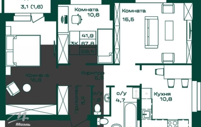 Продается 3 комн.