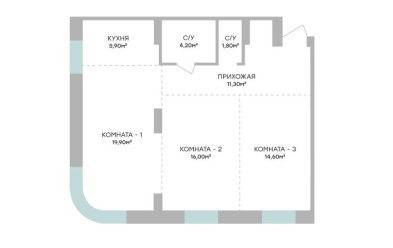 Продается 3 комн.