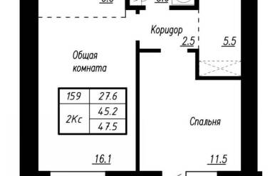 Продается 2 комн.
