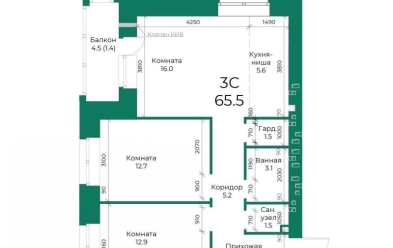 Продается 3 комн.