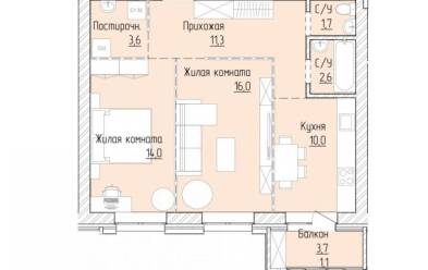 Продается 2 комн.