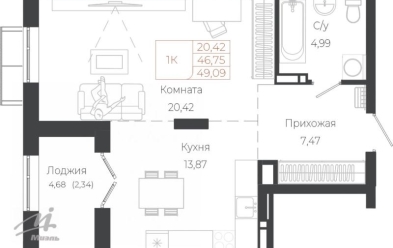Продается 1 комн.
