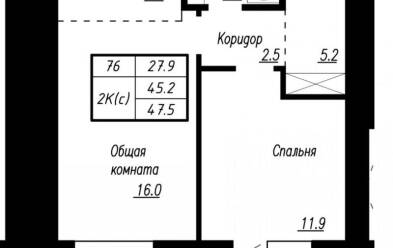 Продается 2 комн.