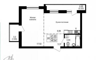 Продается 2 комн.