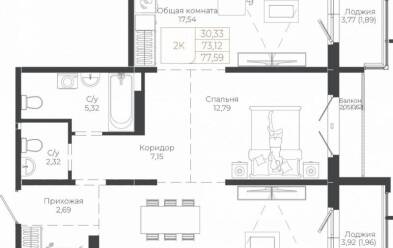 Продается 2 комн.