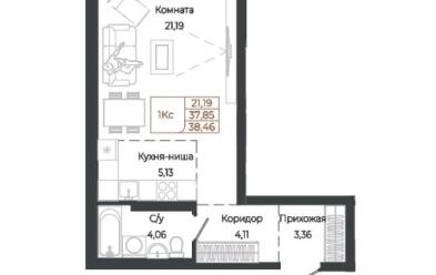 Продается 1 комн.