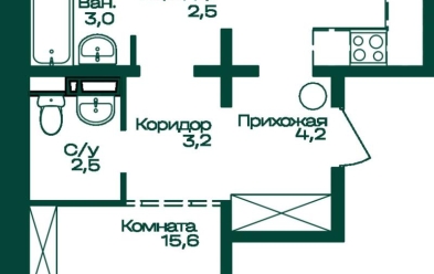 Продается 2 комн.