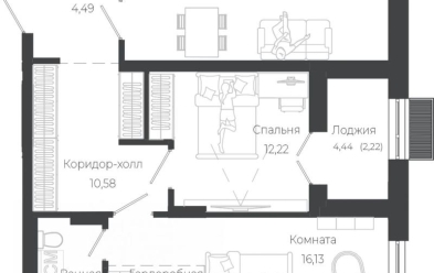 Продается 2 комн.