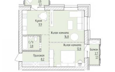 Продается 2 комн.