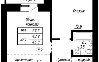 Продается 2 комн.