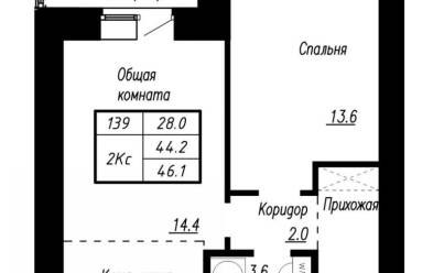 Продается 2 комн.