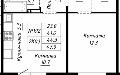 Продается 2 комн.