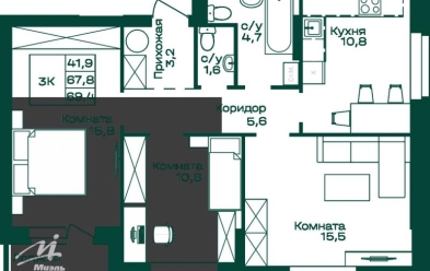 Продается 3 комн.