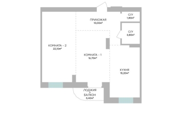 Продается 2 комн.