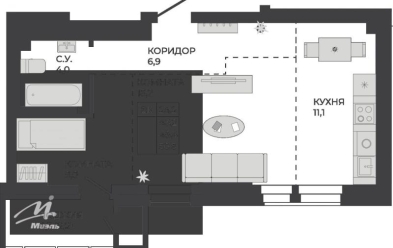 Продается 2 комн.
