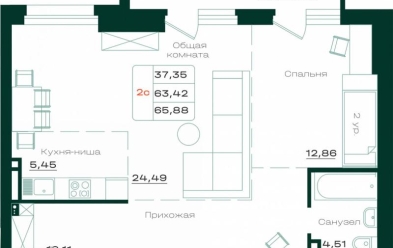 Продается 2 комн.