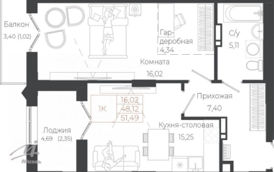 Продается 1 комн.
