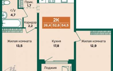 Продается 2 комн.
