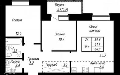 Продается 3 комн.