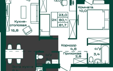 Продается 2 комн.