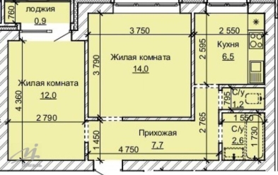 Продается 2 комн.