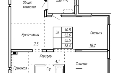 Продается 3 комн.