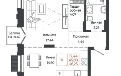 Продается 1 комн.