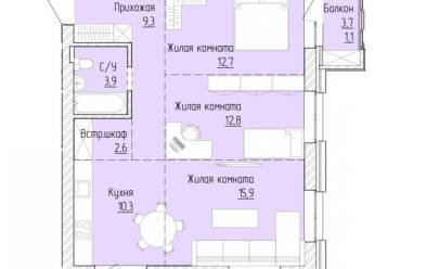 Продается 3 комн.