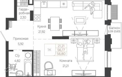 Продается 1 комн.
