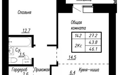Продается 2 комн.