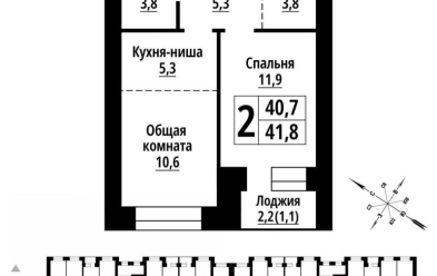 Продается 2 комн.
