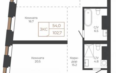 Продается 3 комн.