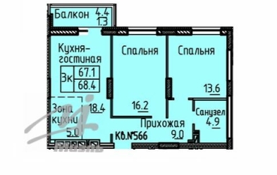 Продается 3 комн.