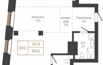 Продается 2 комн.