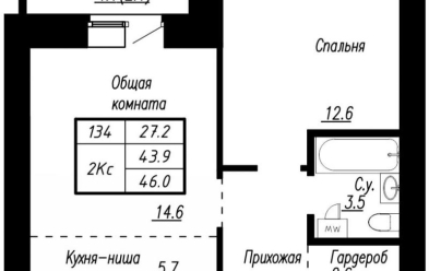 Продается 2 комн.