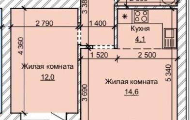 Продается 2 комн.
