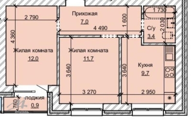 Продается 2 комн.