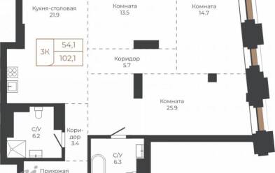 Продается 3 комн.