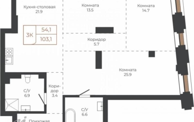 Продается 3 комн.