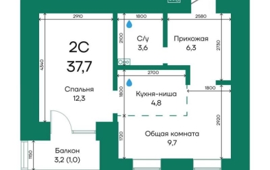 Продается 2 комн.