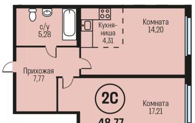 Продается 2 комн.